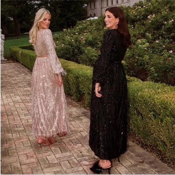 Antonio Melani Sequin Feathered A-line Dress Size 2 NWT - Picture 7 of 12